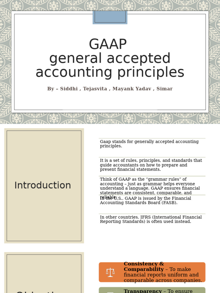 Understanding GAAP Principles and Importance | PDF | Generally Accepted ...