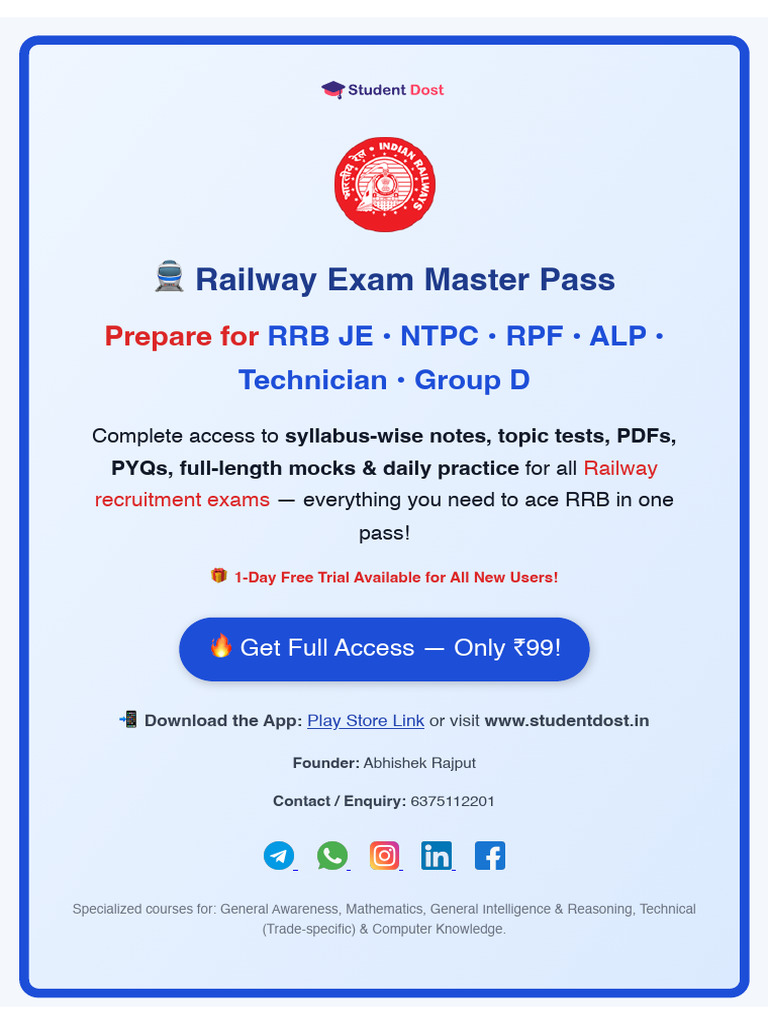 Railway Exam Preparation Resources | PDF | Chemical Reactions | Force