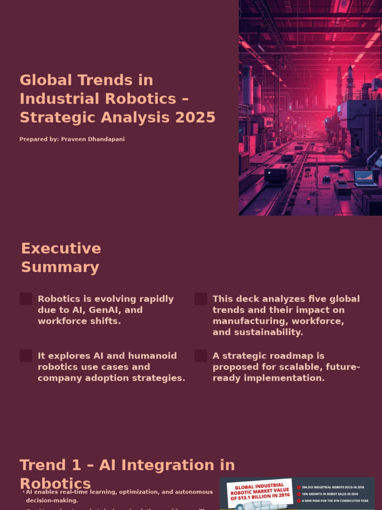 Industrial Robotics Trends 2025 Analysis | PDF | Robotics | Artificial ...