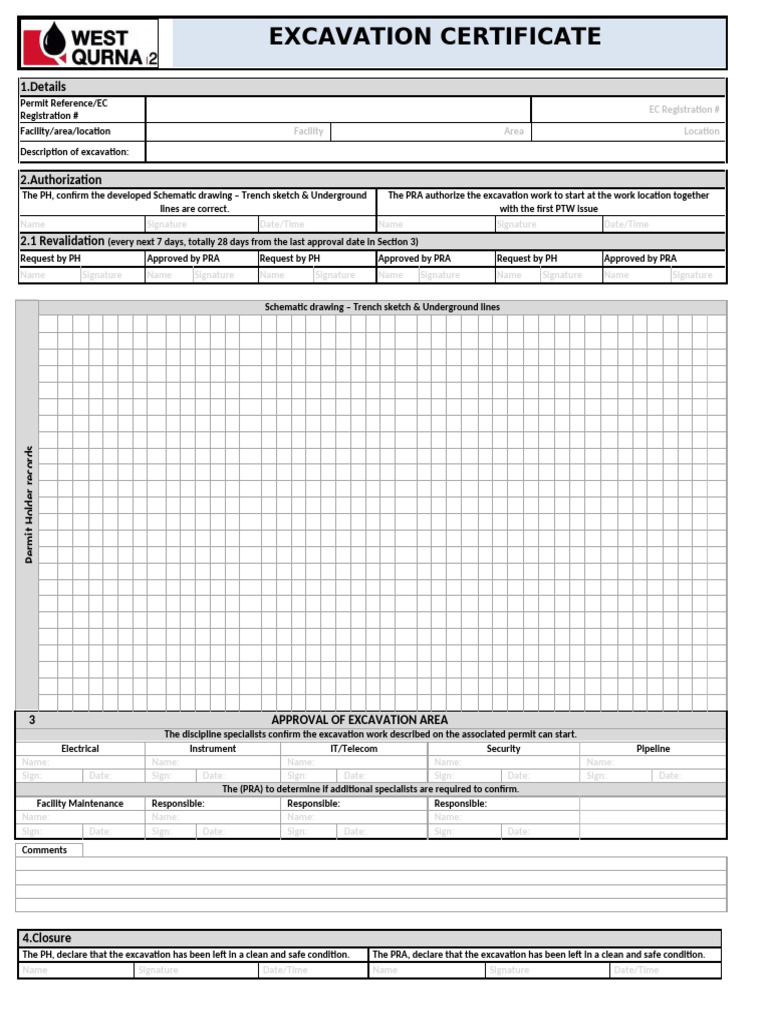 Excavation Certificate Approval Process | PDF