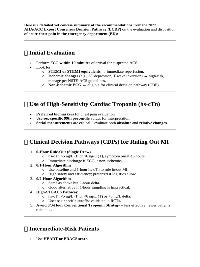 2022 AHA/ACC Chest Pain Guidelines | PDF