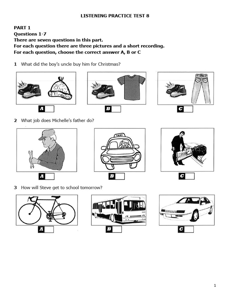 Listening Practice Test 8 Guide | PDF