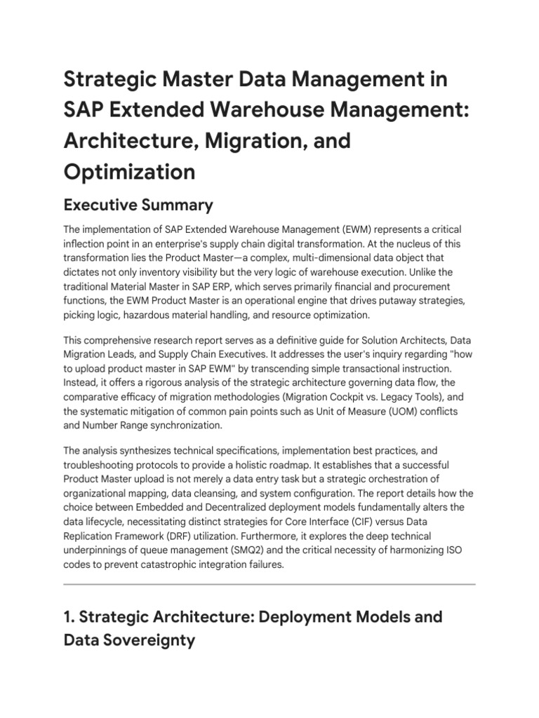Master Data Management in SAP EWM | PDF | Enterprise Resource Planning ...