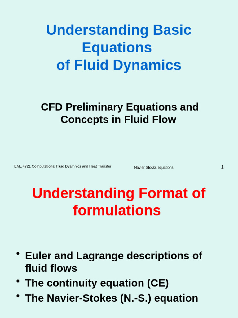 Fluid Dynamics: Navier-Stokes Overview | PDF | Navier–Stokes Equations ...