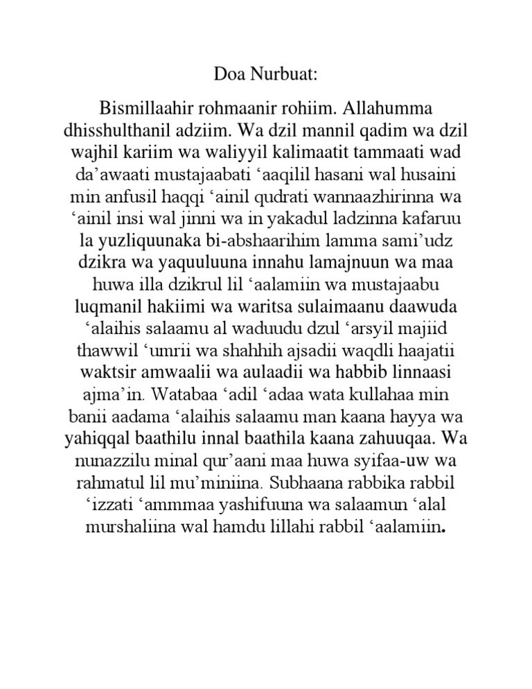 Doa Nurbuat