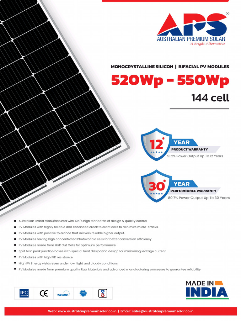 Aps Solar and Aps Inverter Datasheet | PDF