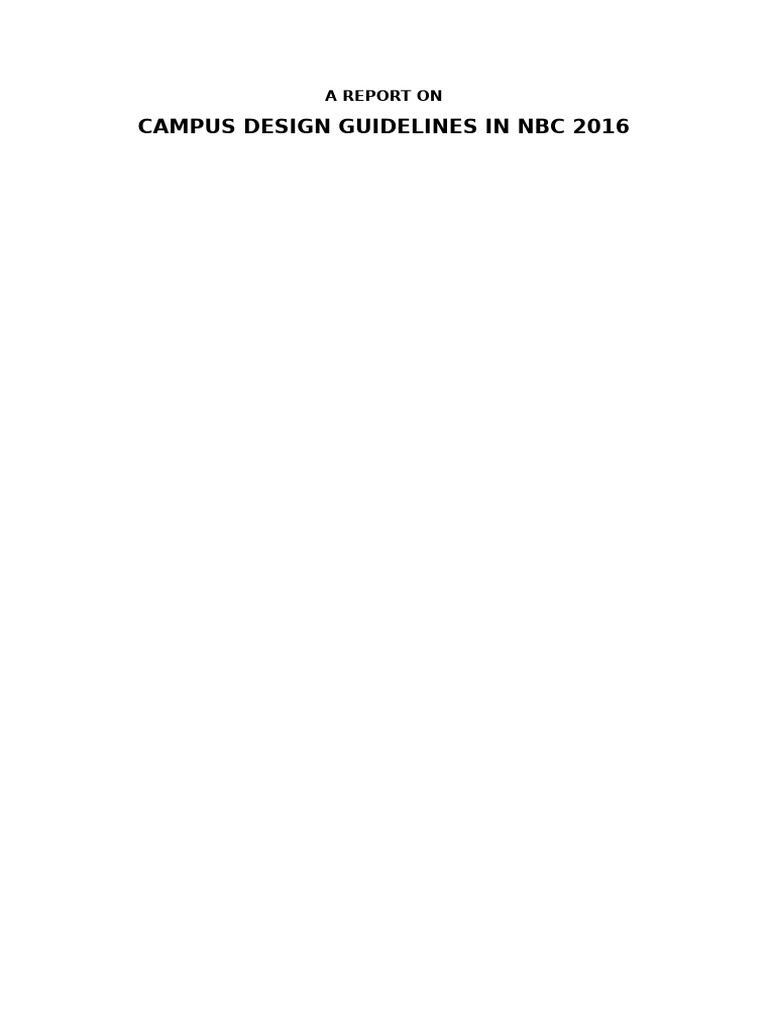 NBC Guidelines On Campus Design | PDF