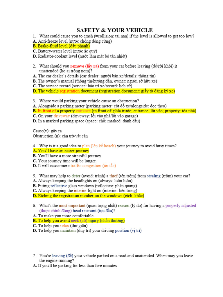 Vehicle Safety Tips and Guidelines | PDF | Car | Road Traffic Safety