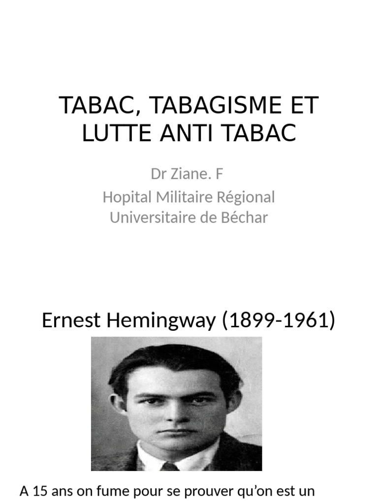 Lutte contre le tabagisme : enjeux et solutions | PDF | Cigarette | Tabac