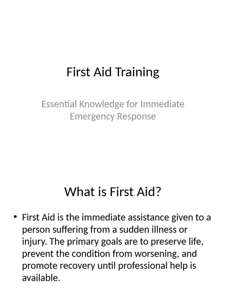 First Aid Training Essentials Guide | PDF | First Aid | Cardiopulmonary ...