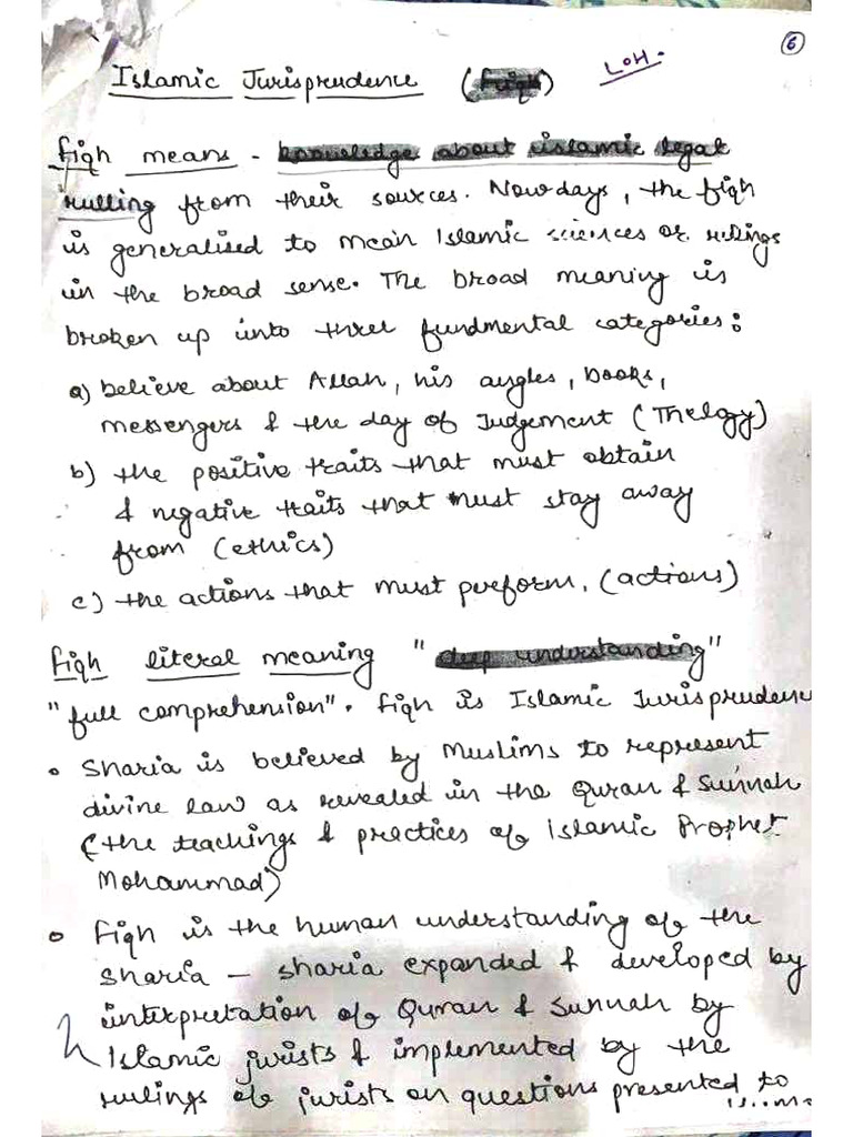 Notes On Islamic Jurisprudence | PDF
