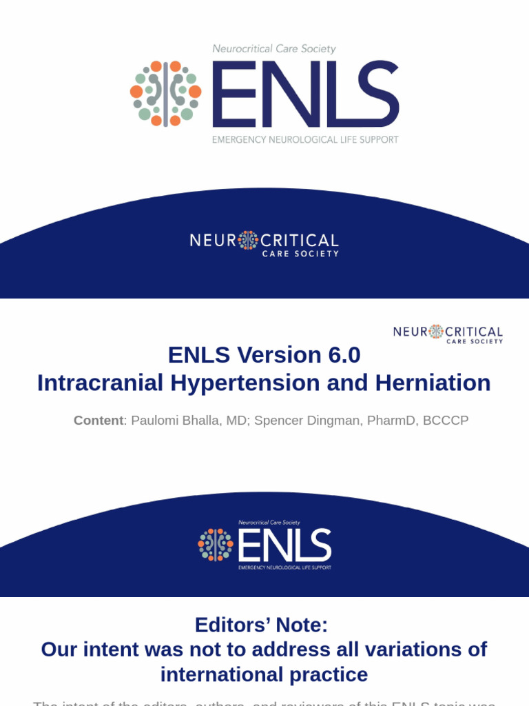 Intracranial Hypertension and Herniation - ENLS 6.0 - 2025 | PDF ...