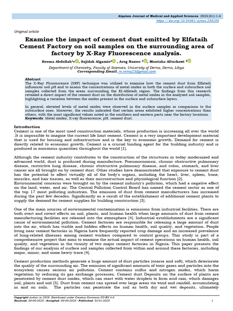 Cement Dust Impact on Soil Quality | PDF | Cement | Soil
