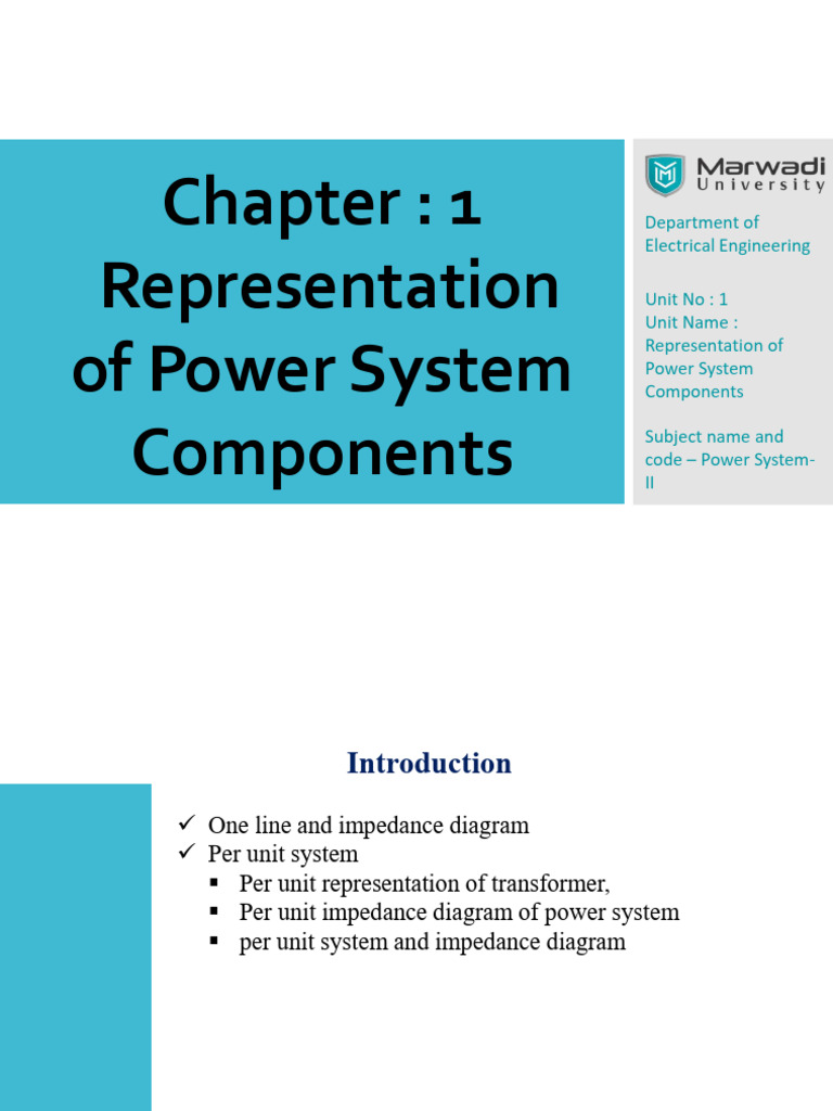 Representation of Power System Components | PDF | Electrical Impedance ...