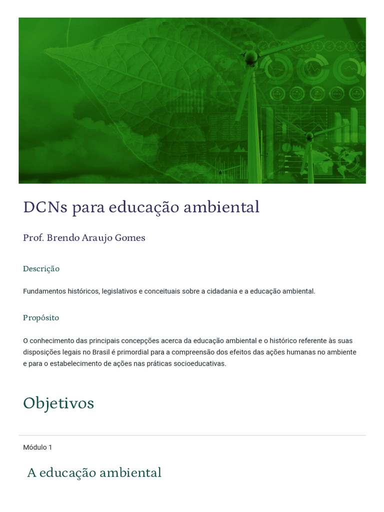 Educação Ambiental e Cidadania no Brasil | PDF | Sustentabilidade ...