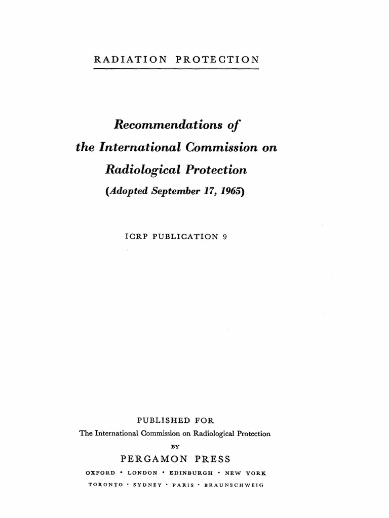 ICRP Radiation Protection Guidelines | PDF | Absorbed Dose | Radiation ...