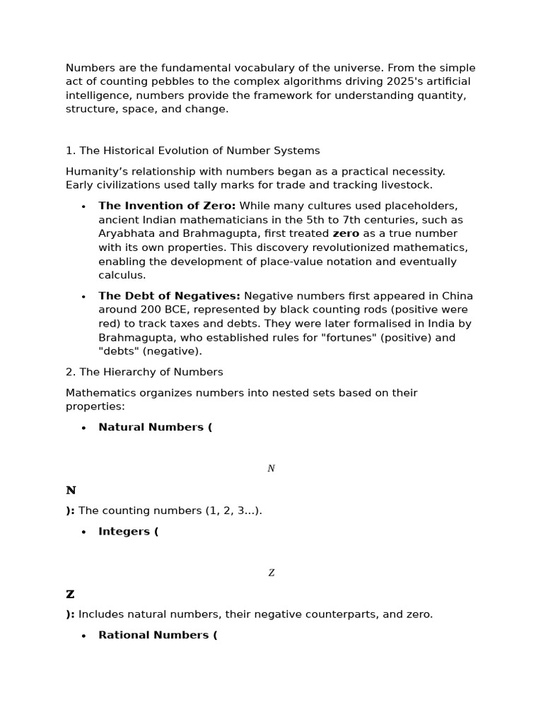 Evolution and Impact of Numbers in 2025 | PDF | Numbers | Mathematics