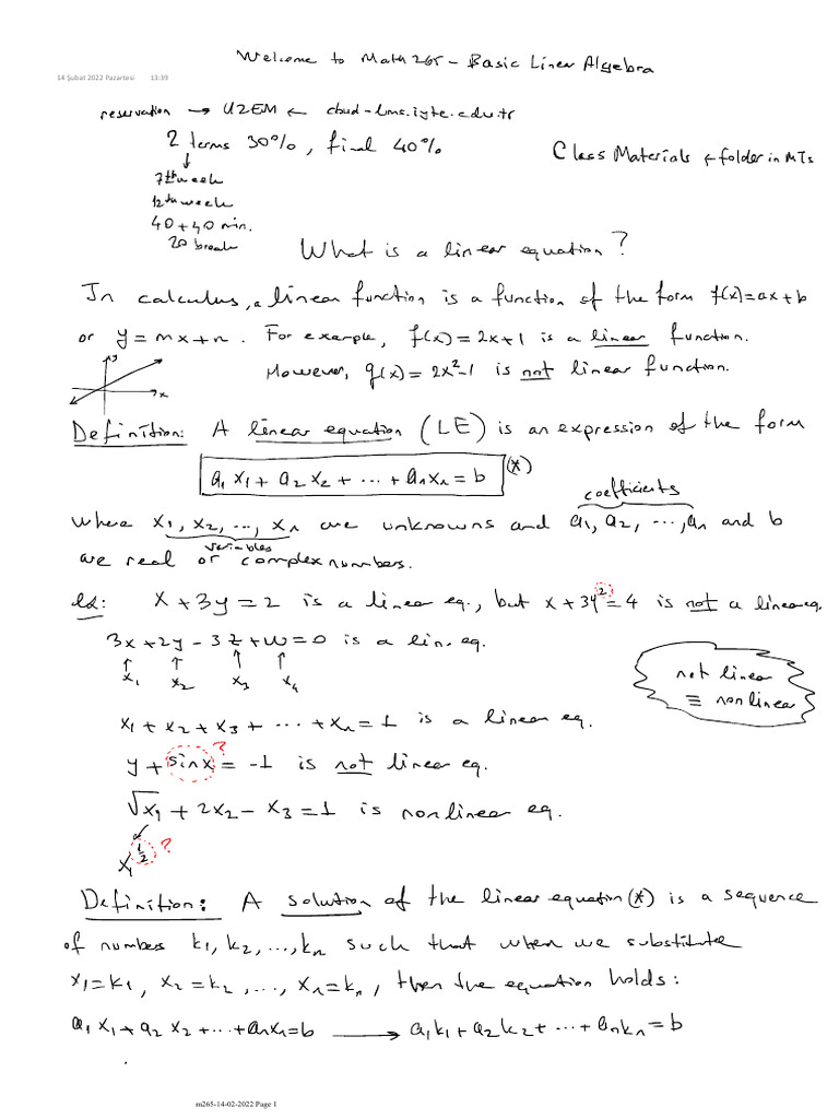 Ders Notu 1 | PDF