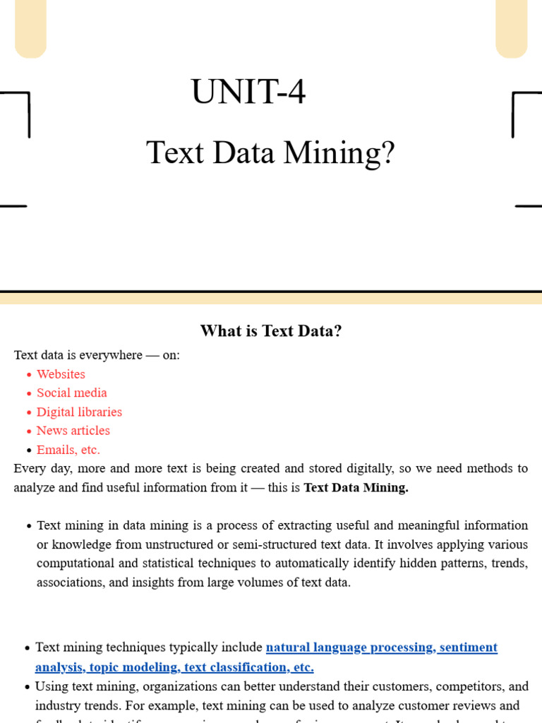 Understanding Text Data Mining Basics | PDF | Cluster Analysis ...