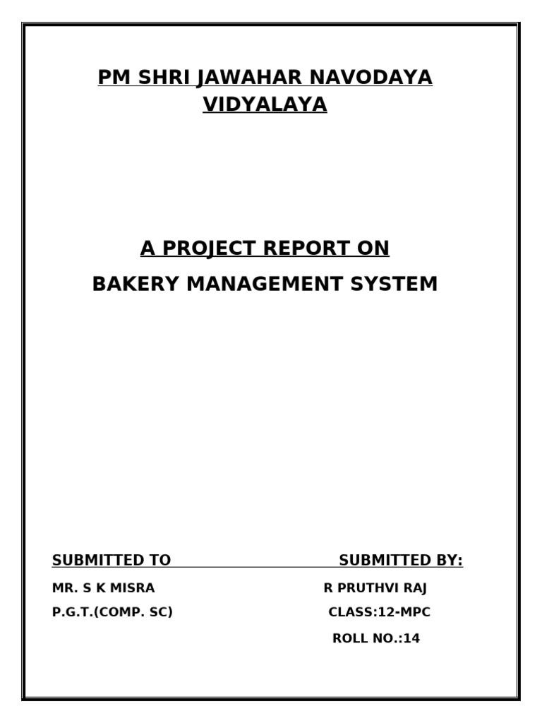 Cs Project Report Template Tacha | PDF