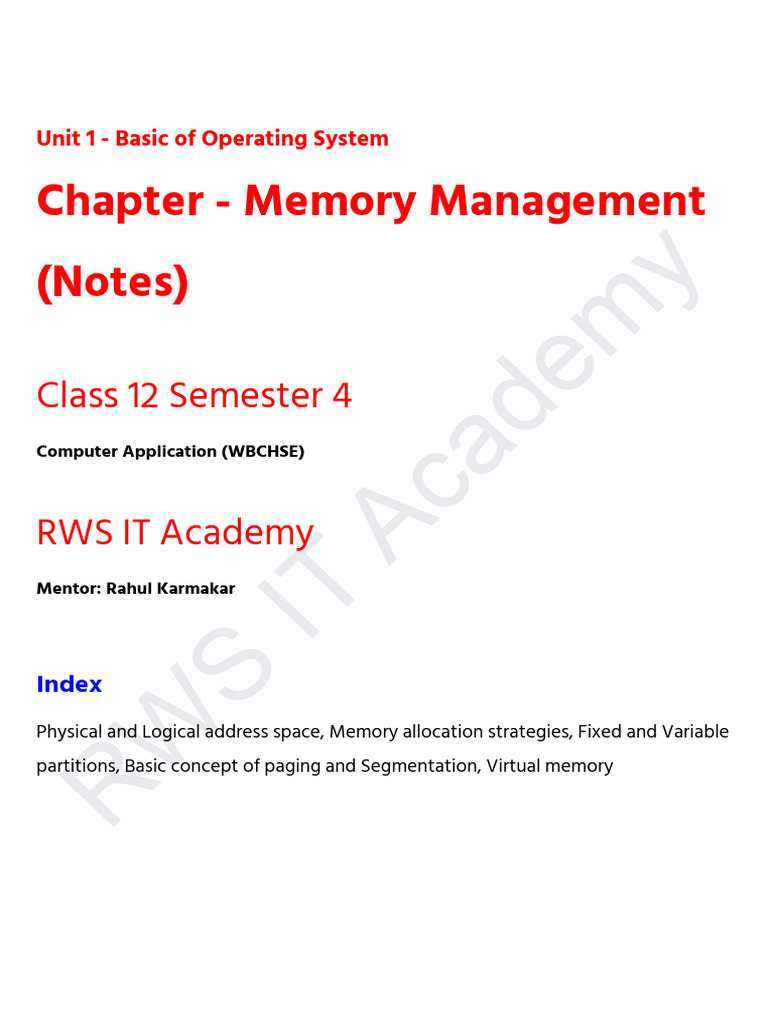1.4.memory Management | PDF