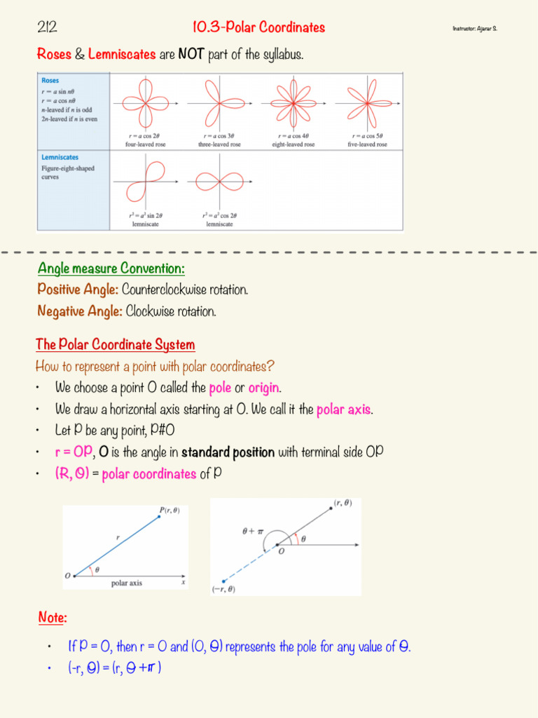 Understanding Polar Coordinates and Curves | PDF | Space | Elementary ...