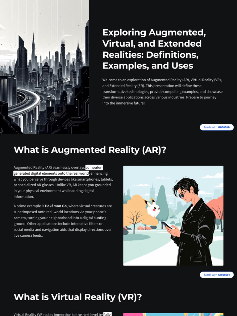 Augmented, Virtual, and Extended Realities | PDF | Virtual Reality ...