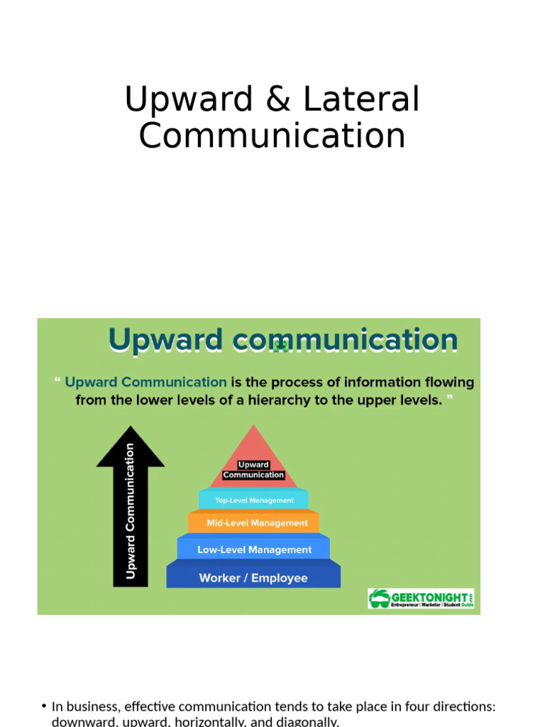 Upward & Lateral Communication Guide | PDF | Communication | Hierarchy