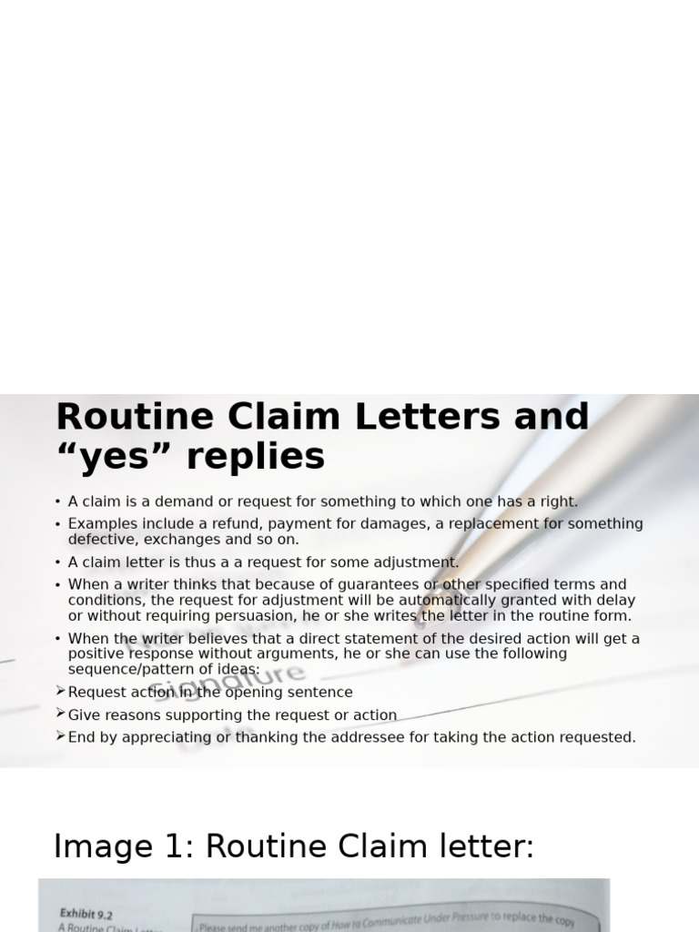 Writing Routine Claim and Request Letters | PDF
