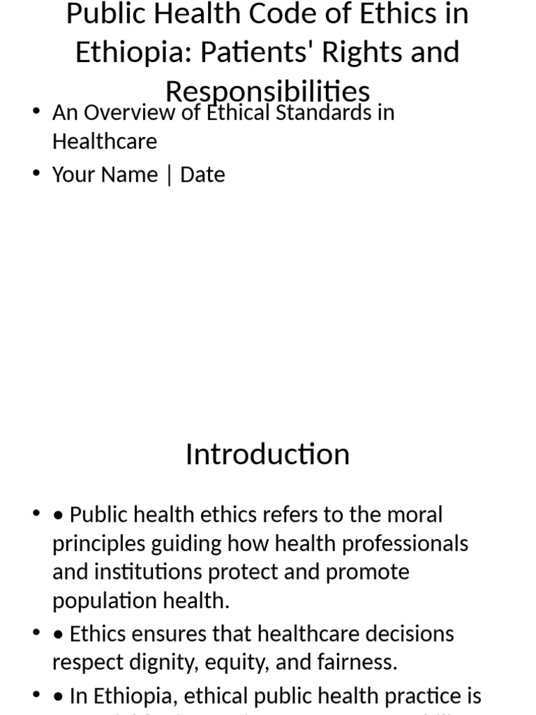 Ethiopia's Public Health Ethics Overview | PDF | Informed Consent ...