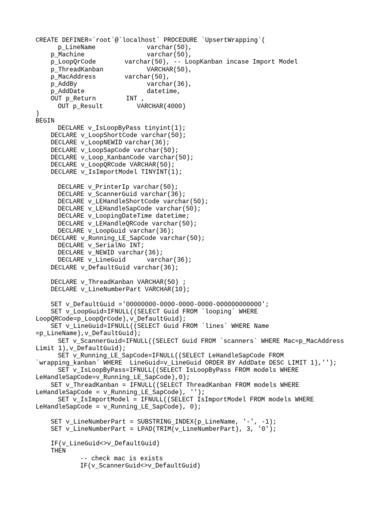 MySQL Upsert Procedure for Wrapping | PDF | Computer Programming ...