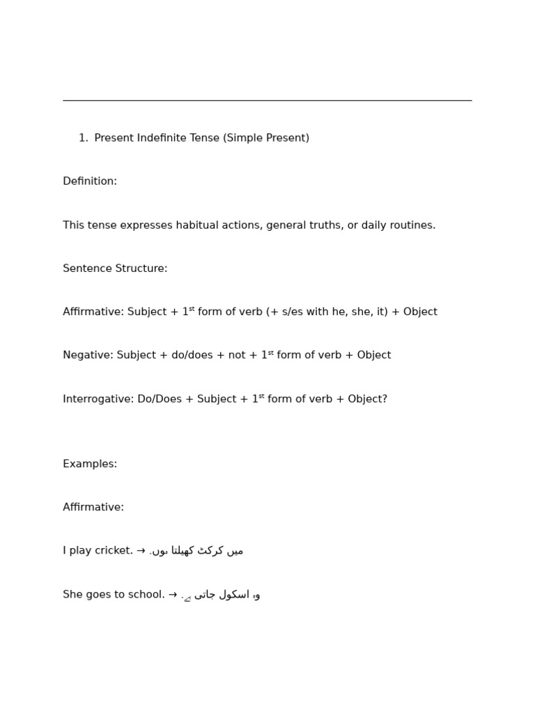 Comprehensive Guide to English Tenses | PDF | Subject (Grammar) | Verb