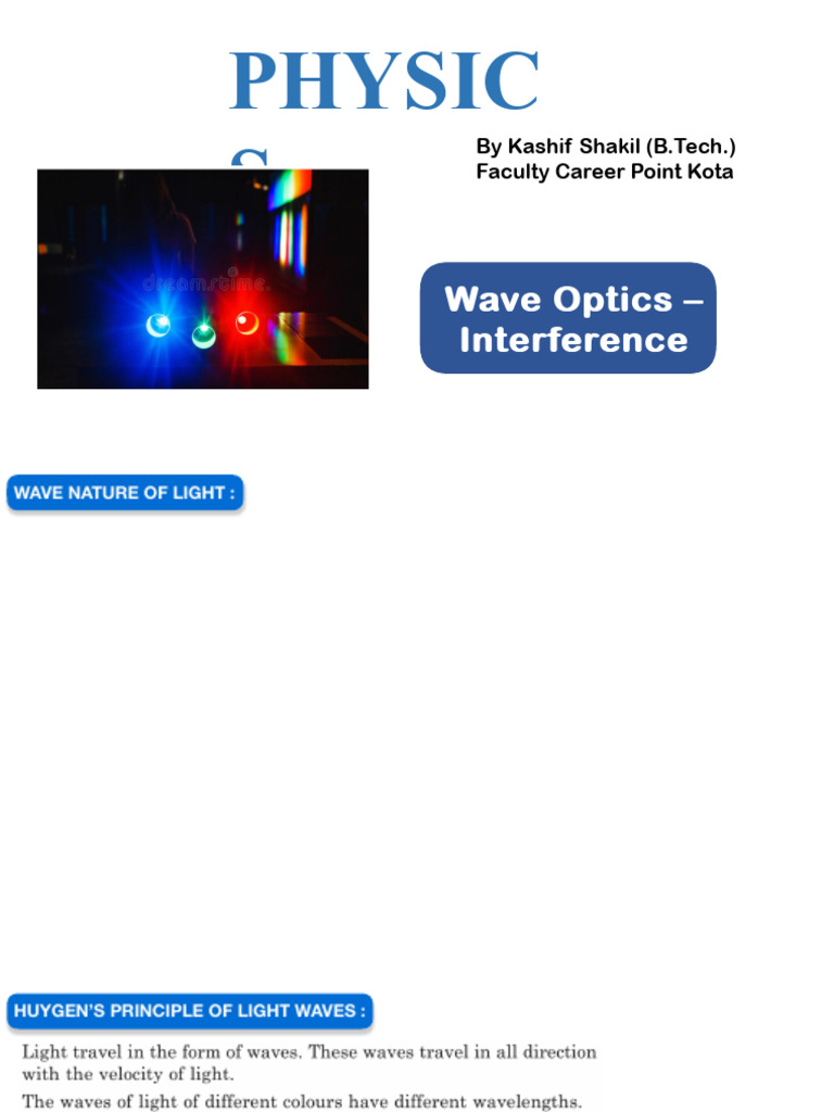 Wave Optics: Interference & Diffraction | PDF