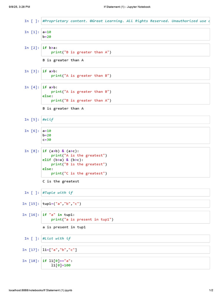 Python If Statement Examples | PDF