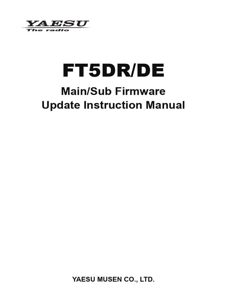 FT5DR/DE Firmware Update Guide | PDF | Usb | Microsoft Windows