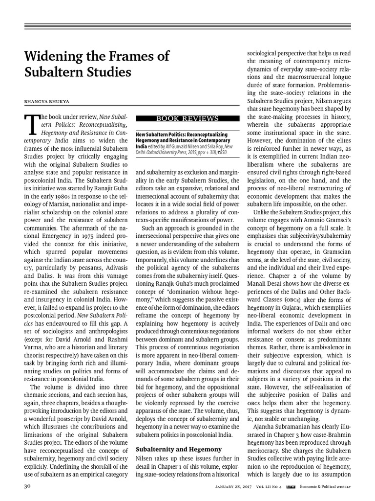 New Perspectives on Subaltern Politics | PDF | Postcolonialism ...