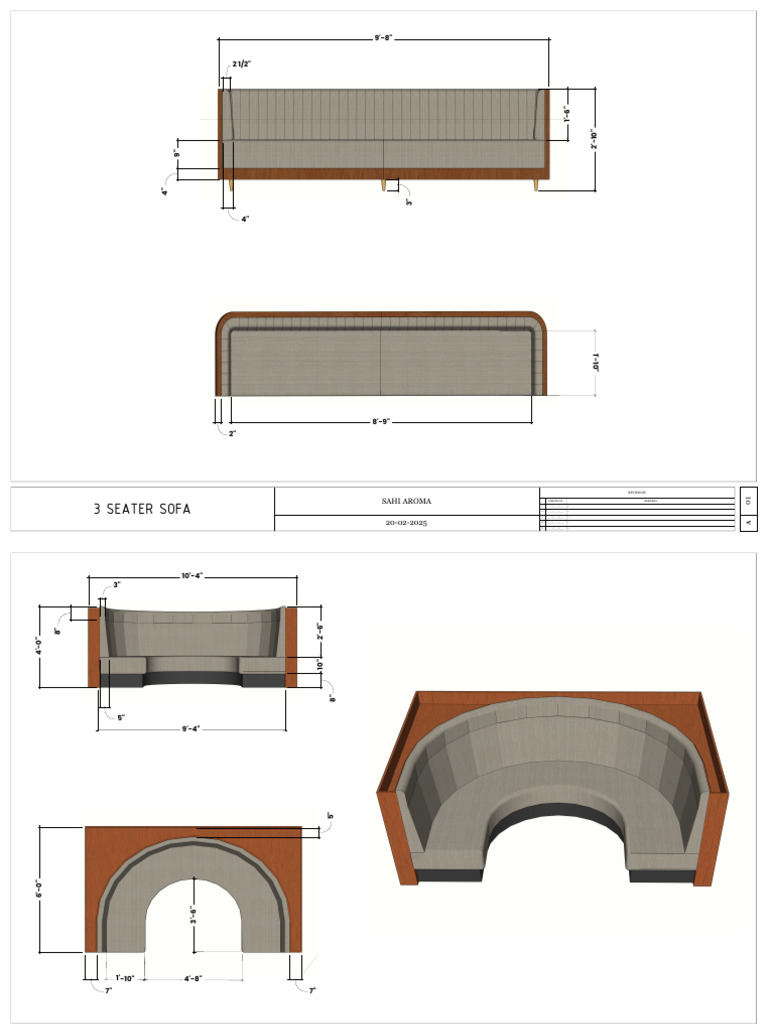 Sahi Aroma Sofa and Table Dimensions | PDF