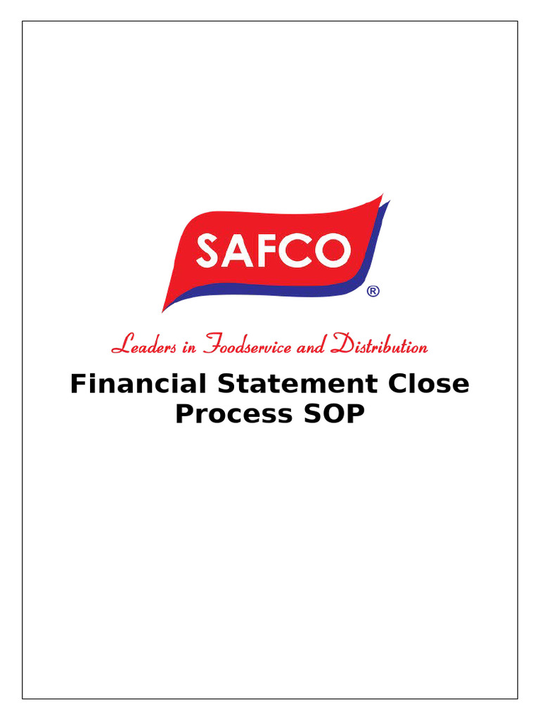 Financial Statement Close Process SOP | PDF | Payroll | Inventory