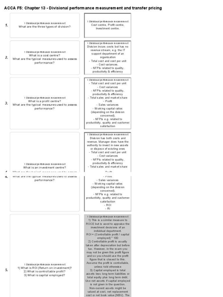 Divisional Performance & Transfer Pricing | PDF | Return On Investment ...