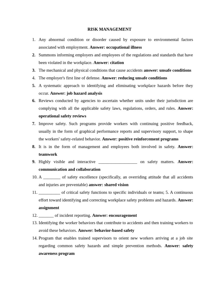 Workplace Risk Management Strategies | PDF | Safety | Risk