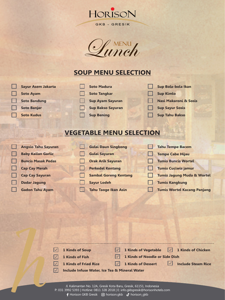 Horison GKB Gresik Lunch Menu Options | PDF | Southeast Asian Cuisine ...