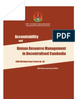 Accountability and Human Resource Management in Decentralised Cambodia - 2009 From CDRI