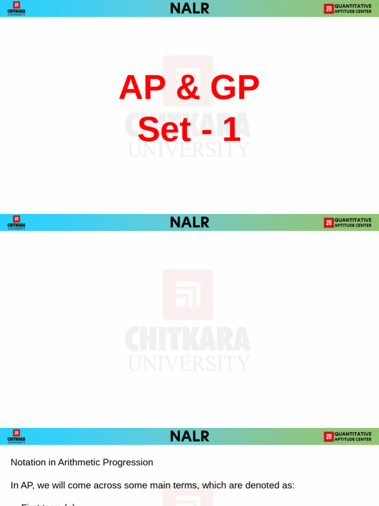 AP and GP Concepts and Assignments | PDF | Discrete Mathematics ...