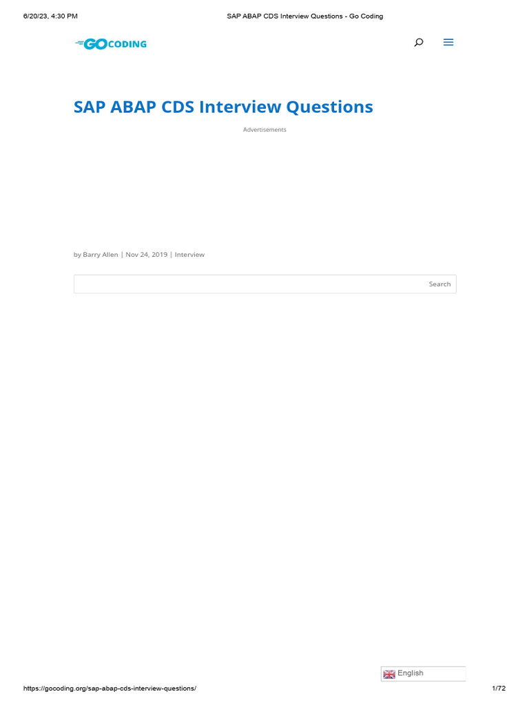 SAP ABAP CDS Interview Questions Guide | PDF | Databases | Annotation