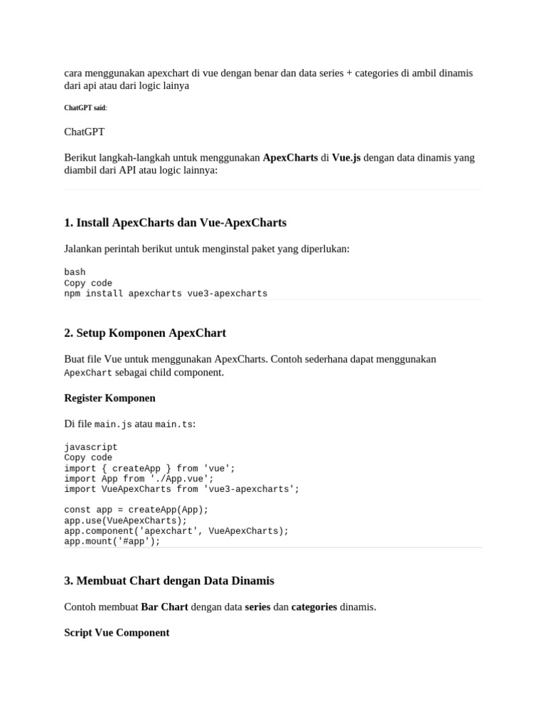 Panduan ApexCharts Dinamis di Vue | PDF