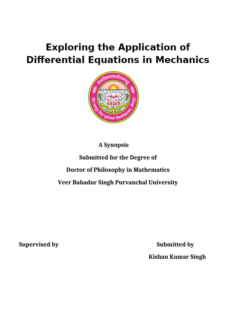 Research Proposal Differential Equations Expanded | PDF | Differential ...