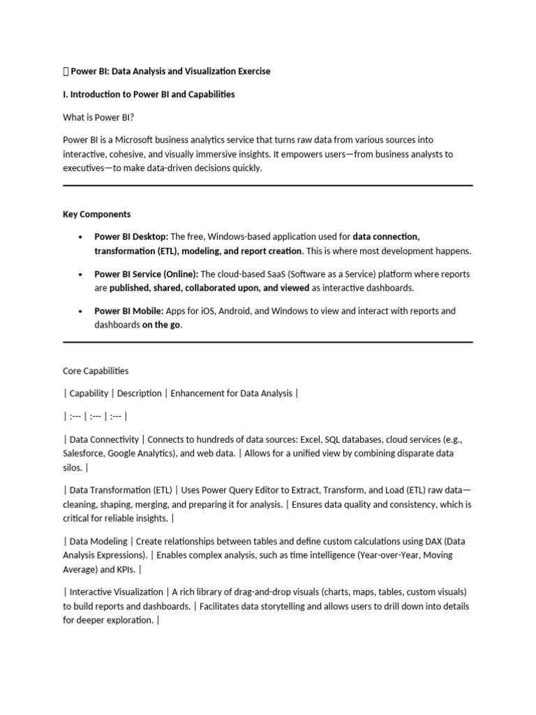 Power BI Data Analysis Exercise Guide | PDF | Data | Business Intelligence