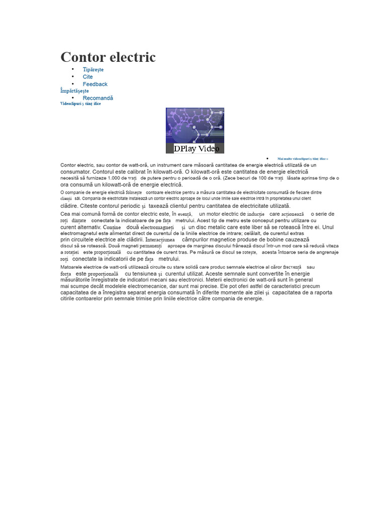 Contor Electric | PDF