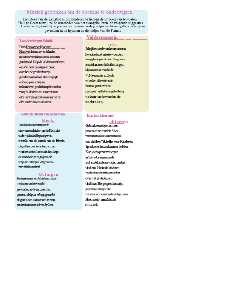 Ideeën Voor Dynamiek Tijdens de Zingtijd | PDF
