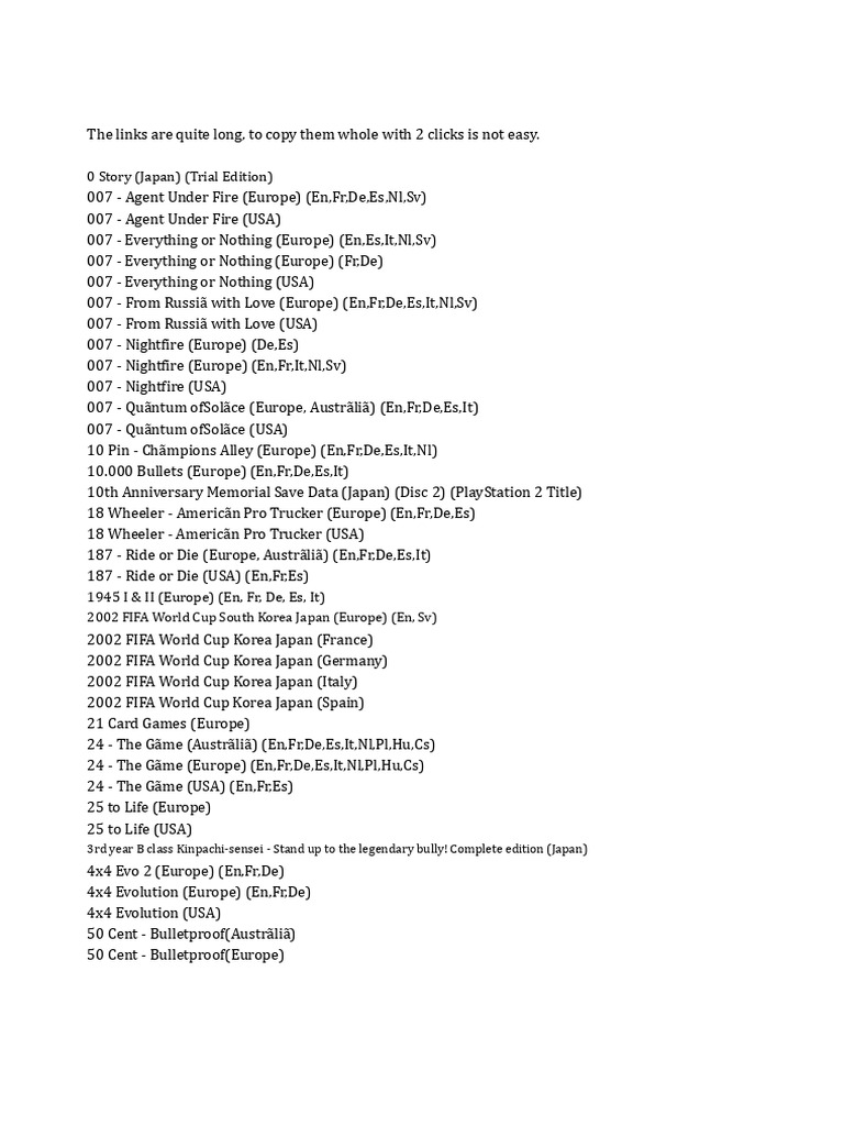 Comprehensive List of Video Games | PDF | Pixar